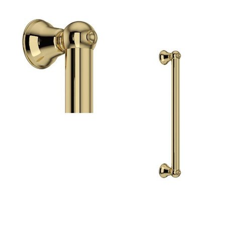 ROHL All Brass 18" Decorative Grab Bar In Unlacquered Brass 1252ULB